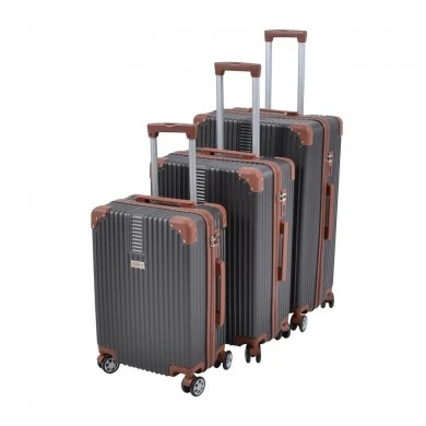 ΣΕΤ 3 ΒΑΛΙΤΣΕΣ ABS ΤΡΟΛΕΪ ΑΝΘΡΑΚΙ 4 ΡΟΔΕΣ