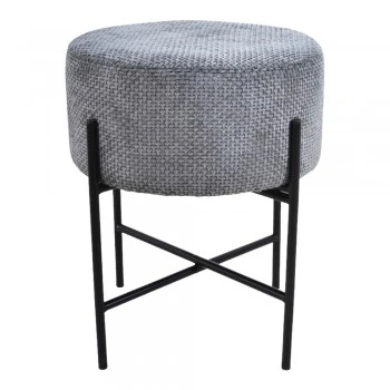 ΣΚΑΜΠΟ ΜΕ ΜΕΤΑΛΛΙΚΑ ΜΑΥΡΑ ΠΟΔΙΑ ΚΑΙ ΥΦΑΣΜΑΤΙΝΟ ΓΚΡΙ ΚΑΘΙΣΜΑ 36x36x43εκ.ANKOR