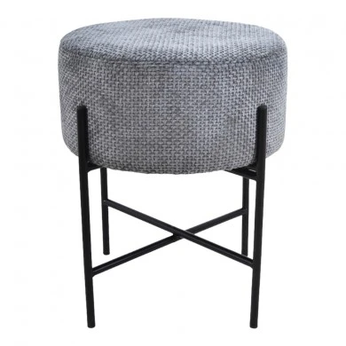 ΣΚΑΜΠΟ ΜΕ ΜΕΤΑΛΛΙΚΑ ΜΑΥΡΑ ΠΟΔΙΑ ΚΑΙ ΥΦΑΣΜΑΤΙΝΟ ΓΚΡΙ ΚΑΘΙΣΜΑ 36x36x43εκ.ANKOR