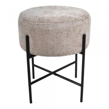 ΣΚΑΜΠΟ ΜΕ ΜΕΤΑΛΛΙΚΑ ΜΑΥΡΑ ΠΟΔΙΑ ΚΑΙ ΥΦΑΣΜΑΤΙΝΟ ΜΠΕΖ ΚΑΘΙΣΜΑ 36x36x43εκ.ANKOR