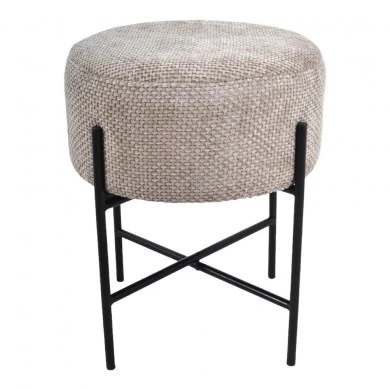 ΣΚΑΜΠΟ ΜΕ ΜΕΤΑΛΛΙΚΑ ΜΑΥΡΑ ΠΟΔΙΑ ΚΑΙ ΥΦΑΣΜΑΤΙΝΟ ΜΠΕΖ ΚΑΘΙΣΜΑ 36x36x43εκ.ANKOR