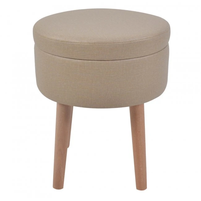 ΣΚΑΜΠΟ ΥΦΑΣΜΑΤΙΝΟ ΜΠΕΖ ΜΕ ΞΥΛΙΝΑ ΠΟΔΙΑ 36x43εκ.ANKOR