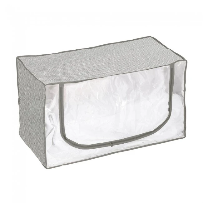 ΘΗΚΗ ΑΠΟΘΗΚΕΥΣΗΣ ΥΦΑΣΜΑΤΙΝΗ ΣΕ ΓΚΡΙ ΧΡΩΜΑ ΜΕ ΔΙΑΦΑΝΕΙΑ 91x53x48εκ.ANKOR