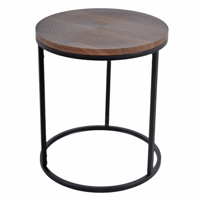 ΤΡΑΠΕΖΑΚΙ ΞΥΛΙΝΟ ΜΕ ΜΑΥΡΟ ΜΕΤΑΛΛΙΚΟ ΣΚΕΛΕΤΟ 40x40x45εκ. ANKOR