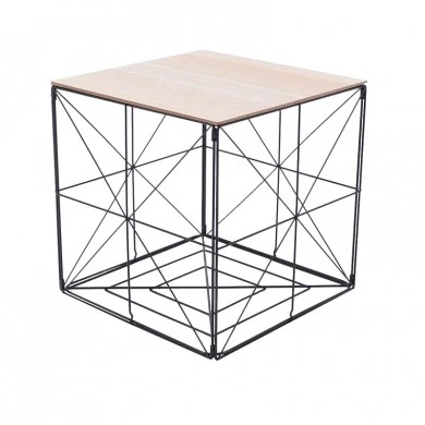 ΤΡΑΠΕΖΑΚΙ ΜΕΤΑΛΛΙΚΟ ΜΑΥΡΟ ΜΕ ΞΥΛΟ ΑΝΑΔΙΠΛΟΥΜΕΝΟ 35x35x35εκ.ANKOR