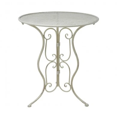 ΤΡΑΠΕΖΙ ΜΕΤΑΛΛΙΚΟ ΣΤΡΟΓΓΥΛΟ ΜΠΕΖ ΑΝΤΙΚΕ 60x70εκ.ANKOR