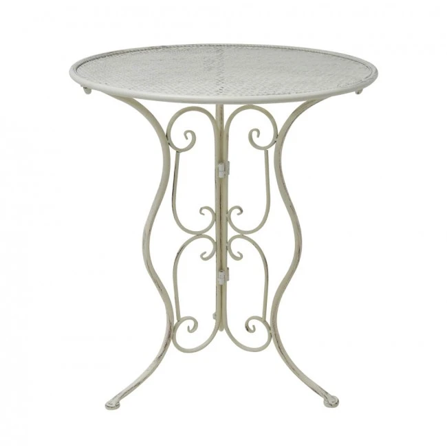 ΤΡΑΠΕΖΙ ΜΕΤΑΛΛΙΚΟ ΣΤΡΟΓΓΥΛΟ ΜΠΕΖ ΑΝΤΙΚΕ 60x70εκ.ANKOR