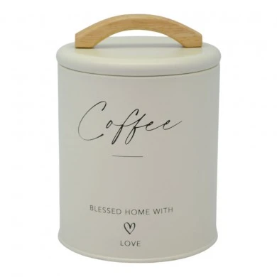 ΒΑΖΟ ΜΕΤΑΛΛΙΚΟ ΚΡΕΜ Coffee ΜΕ ΞΥΛΙΝΗ ΛΑΒΗ 11x11x13-15εκ.ANKOR