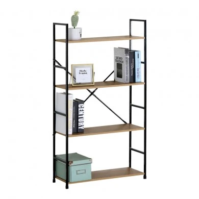 ΒΙΒΛΙΟΘΗΚΗ ΜΕ 4 ΞΥΛΙΝΑ ΡΑΦΙΑ ΚΑΙ ΜΑΥΡΟ ΜΕΤΑΛΛΙΚΟ ΣΚΕΛΕΤΟ 60x24x112εκ. ANKOR