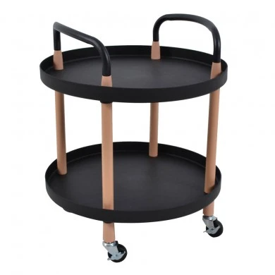 ΒΟΗΘΗΤΙΚΟ ΤΡΑΠΕΖΑΚΙ ΤΡΟΛΕΪ ΜΕ 2 ΔΙΣΚΟΥΣ ΣΕ ΜΑΥΡΟ ΧΡΩΜΑ 48x51,5εκ.ANKOR