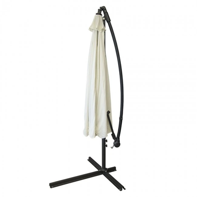 Garden umbrella pendant metal professional with crank and split mechanism in beige color Ø3m