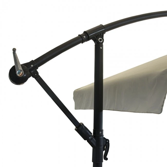 Garden umbrella pendant metal professional with crank and split mechanism in beige color Ø3m