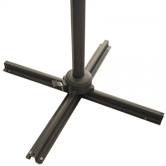 Garden umbrella hanging metal professional with crank and broken mechanism in sand color 3x3m