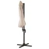Garden umbrella hanging metal professional with crank and broken mechanism in beige color 3x3m