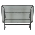 Metal garden table folding in brown color with security glass 140x80x72cm