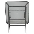 Metal garden table folding in brown color with safety glass 70x70x72cm