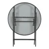 Metal garden table folding in anthracite color with safety glass Ø60x72cm