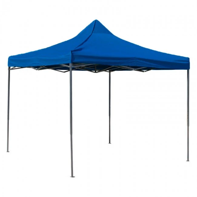 Kiosk with metal frame and waterproof fabric in blue color 3x3m
