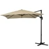 Garden umbrella hanging professional metal with crank and split mechanism in beige color 2.5x2.5m