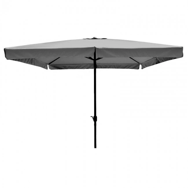 Metal garden umbrella with crank in grey color 3x3m