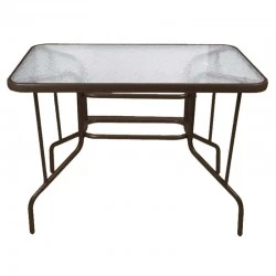 Metal garden table with security glass 100x65x72cm Metal garden table with security glass 100x65x72cm