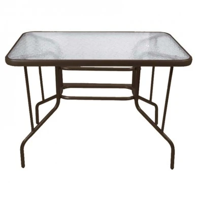 Metal garden table with security glass 100x65x72cm