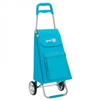 Shopping trolley ARGO foldable in light blue color 45Lt GIMI