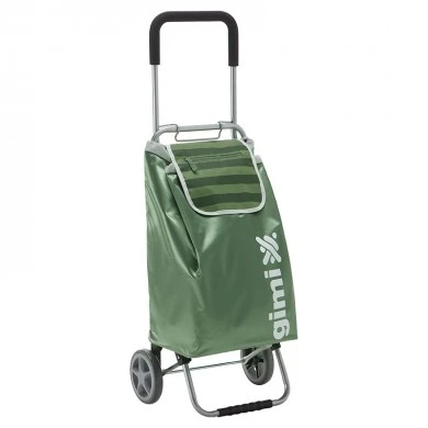 Shopping trolley FLEXI foldable in green color 45Lt GIMI