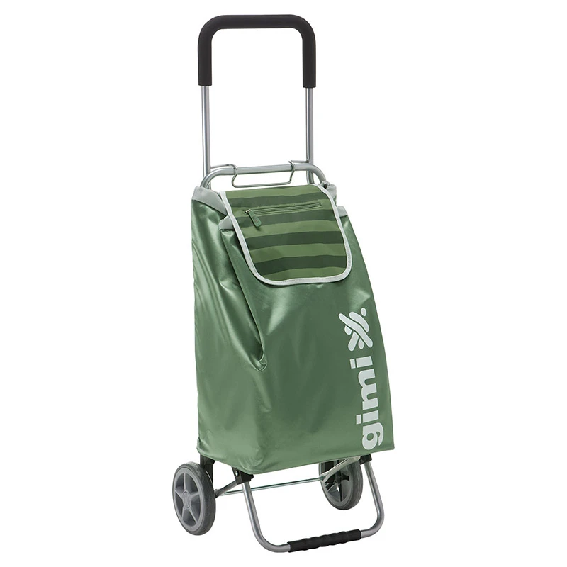 Shopping trolley FLEXI foldable in green color 45Lt GIMI