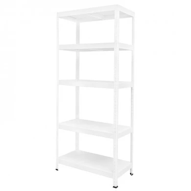 Metallic DRUMY shelves in white 5x100kg 100x40x180cm