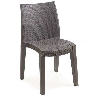 Lady armchair by polypropylene in brown color 55x48x86cm.