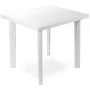 Fiocco garden table by polypropylene in white color 80x75x72cm.