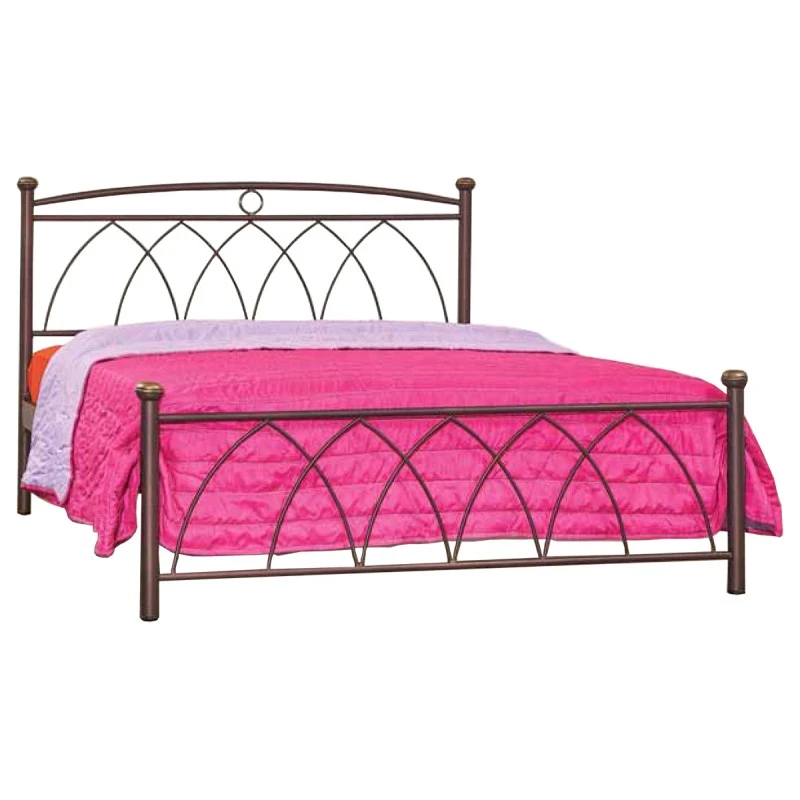 Bed N23 double metal in rust/gold color 150x200cm.