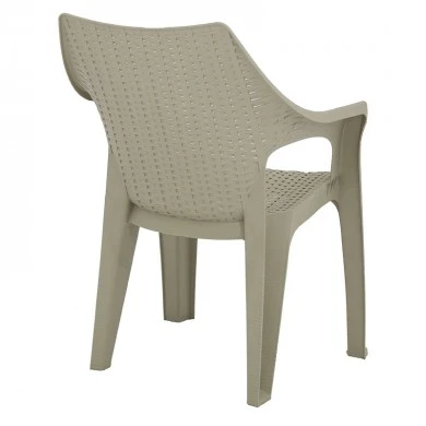 Mandella garden plastic armchair in beige color 60x57x84cm.