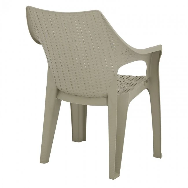 Mandella garden plastic armchair in beige color 60x57x84cm.
