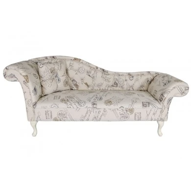 Recliner sofa left corner Chesterfield type fabric in beige color POST pattern 183x60x83 cm