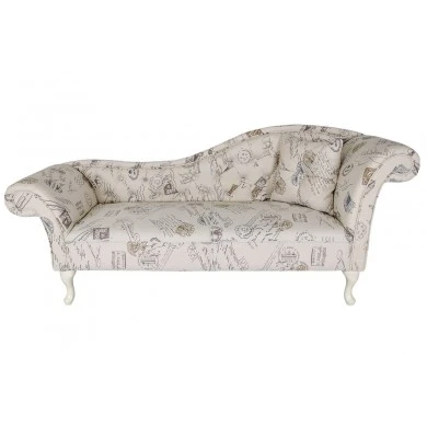 Recliner sofa right corner Chesterfield type fabric in beige color POST pattern 183x60x83 cm