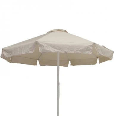 Umbrella with aluminium frame professional quality and fabric in ecru color Ø3m