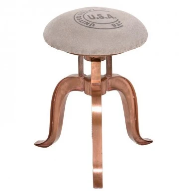 Metallic stool with fabric in brown color 40x47 cm INART 3-50-189-0013
