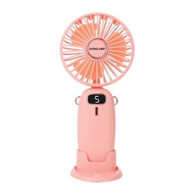 ΑΝΕΜΙΣΤΗΡΑΣ ΧΕΙΡΟΣ ΕΠΑΝΑΦΟΡΤΙΖΟΜΕΝΟΣ ΜΕ USB ΚΑΙ ΒΑΣΗ ΚΙΝΗΤΟΥ Φ9 ΡΟΖ EUROLAMP 300-20539