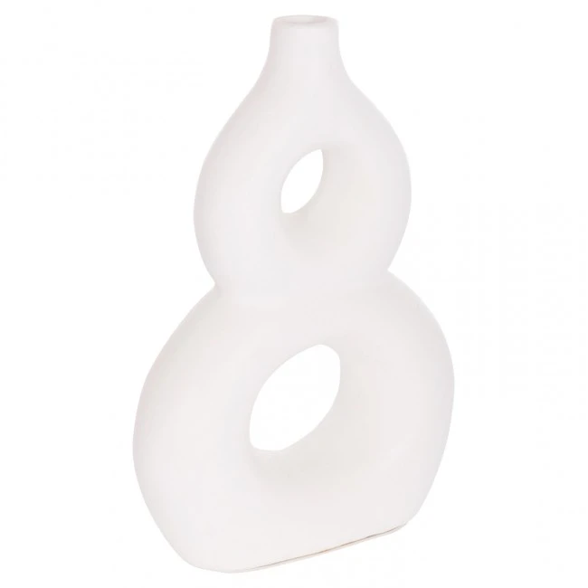 ΕΠΙΤΡΑΠΕΖΙΟ ΔΙΑΚΟΣΜΗΤΙΚΟ ΒΑΖΟ FIORIN HM4666.02S ΤΕΡΑΚΟΤΑ ΣΕ ΛΕΥΚΟ--21x7.5x31Υεκ.