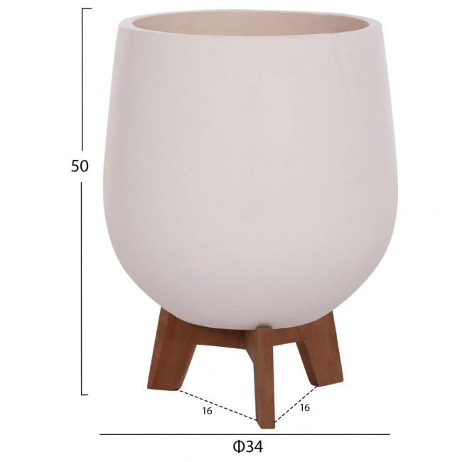 ΣΕΤ 3 ΓΛΑΣΤΡΕΣ ΜΕ TEAK ΒΑΣΕΙΣ TRYLL HM4681.02 FIBER CEMENT ΛΕΥΚΟ