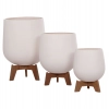 ΣΕΤ 3 ΓΛΑΣΤΡΕΣ ΜΕ TEAK ΒΑΣΕΙΣ TRYLL HM4681.02 FIBER CEMENT ΛΕΥΚΟ