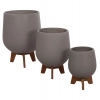 ΣΕΤ 3 ΓΛΑΣΤΡΕΣ ΜΕ TEAK ΒΑΣΕΙΣ TRYLL HM4681.03 FIBER CEMENT--ΓΚΡΙ