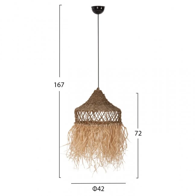 ΦΩΤΙΣΤΙΚΟ ΟΡΟΦΗΣ ΚΡΕΜΑΣΤΟ HM7819 ΙΝΕΣ ΦΟΙΝΙΚΑ ΚΑΙ SEAGRASS ΚΡΟΣΙΑ Φ42x34Yεκ. ΦΥΣΙΚΟ