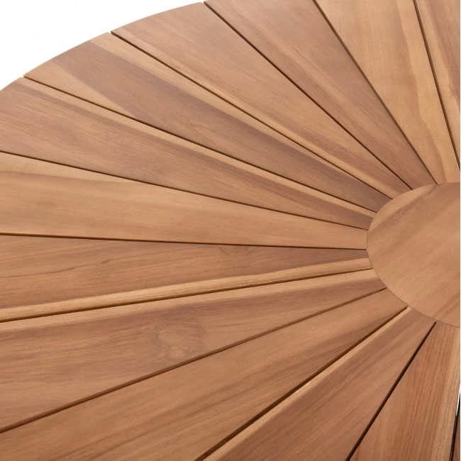 ΤΡΑΠΕΖΙ ΤΡΑΠΕΖΑΡΙΑΣ ΣΤΡΟΓΓΥΛΟ EXCESS HM9868 ΤΕΑΚ ΞΥΛΟ-ΦΥΣΙΚΟ ΜΑΤ Φ130x75Υεκ.