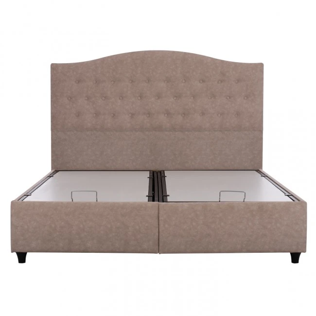 ΚΡΕΒΑΤΙ MALENA ΜΕ ΑΠΟΘΗΚΕΥΤΙΚΟ ΜΠΕΖ ΥΦΑΣΜΑ Τ. NUBUK HM624.22 ΓΙΑ ΣΤΡΩΜΑ 160x200 εκ.