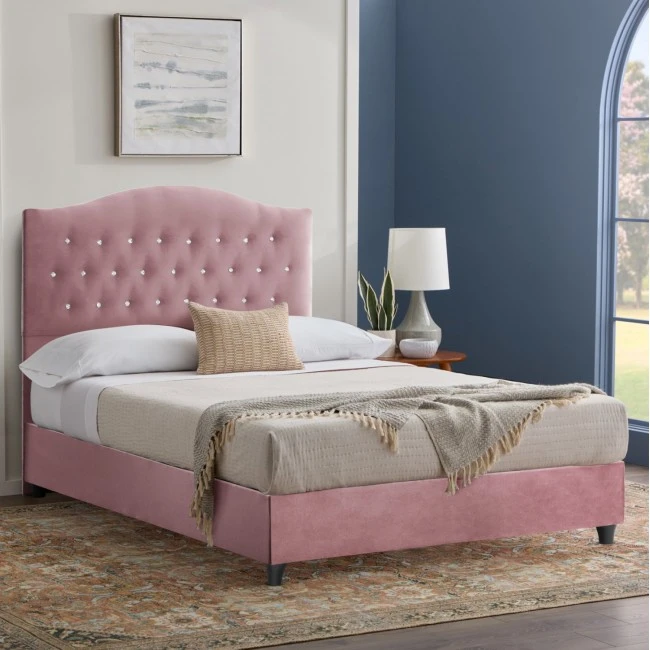 ΚΡΕΒΑΤΙ MALENA ΑΠΟ ΒΕΛΟΥΔΟ ΣΑΠΙΟ ΜΗΛΟ HM647.12 ΓΙΑ ΣΤΡΩΜΑ 120x200 εκ.