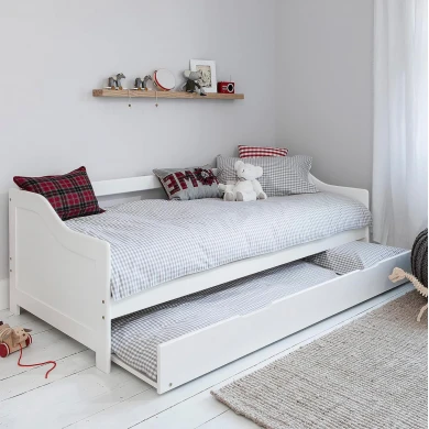 ΚΑΝΑΠΕΣ ΚΡΕΒΑΤΙ TRADDY HM704.03 ΞΥΛΟ ΠΕΥΚΟΥ ΛΕΥΚΟ ΓΙΑ ΣΤΡΩΜΑΤΑ 190x90εκ