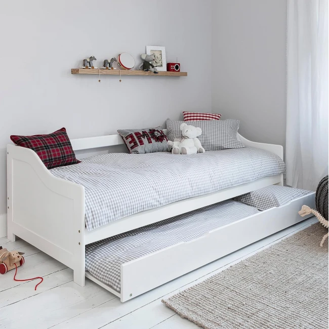 ΚΑΝΑΠΕΣ ΚΡΕΒΑΤΙ TRADDY HM704.03 ΞΥΛΟ ΠΕΥΚΟΥ ΛΕΥΚΟ ΓΙΑ ΣΤΡΩΜΑΤΑ 190x90εκ